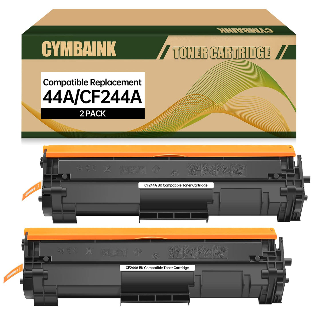 2 Black Twin Toner Replacement for HP 44A CF244A Toner Cartridge Compatible with HP LaserJet Pro M15a M15w M16a M16w MFP M28a M28w M29a M29w Printers