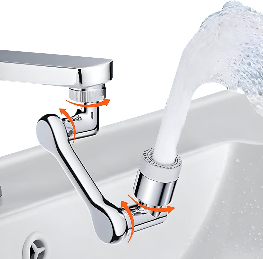 Universal Faucet Extender - Sink Water Dispenser with 2 Dual Water Output Modes, 360° Swivel Design, Adjustable Water Flow, Simple Installation and Cleaning for Convenience (Silver, 1 Dispenser)