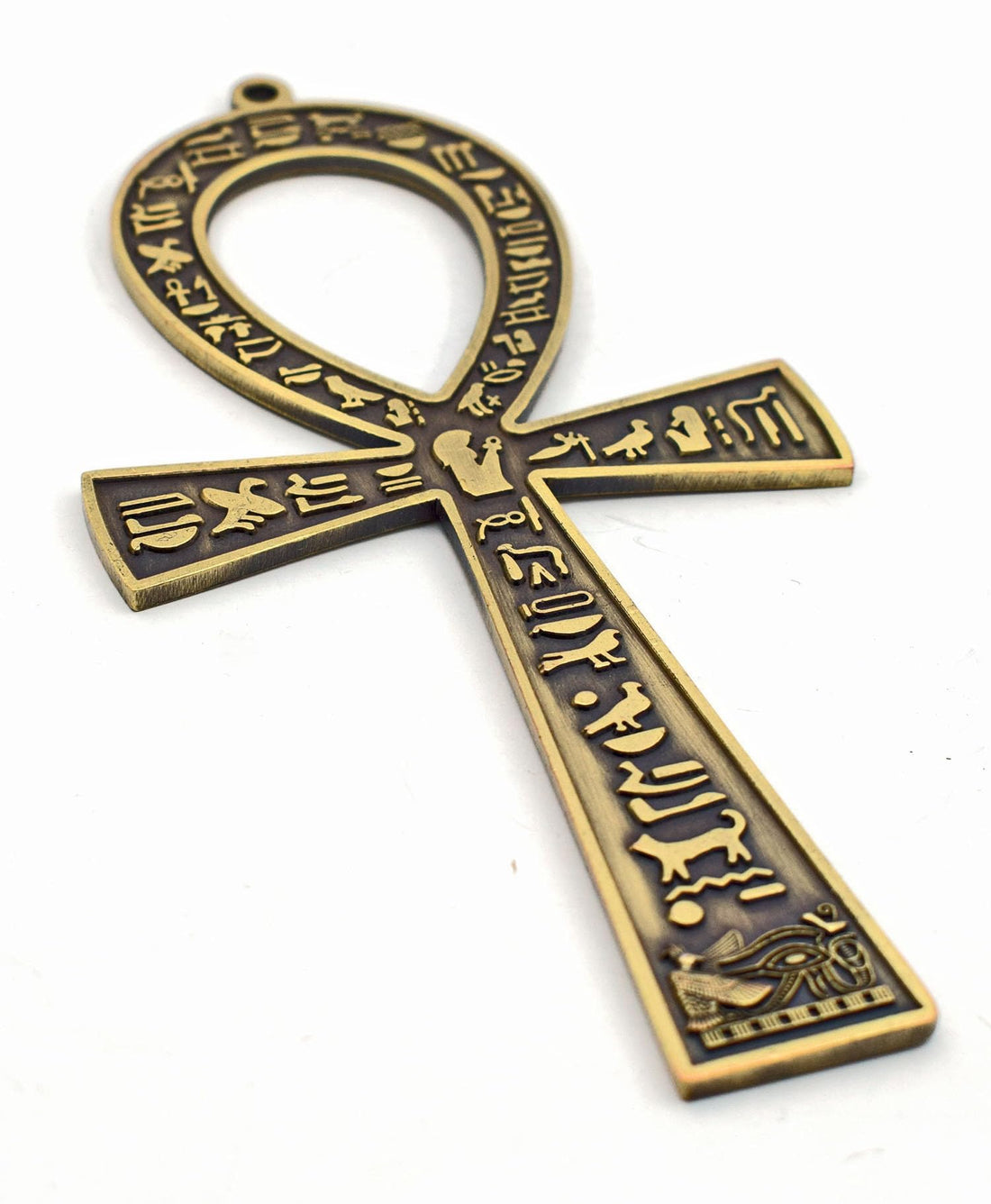 immatgar luxury pharaonic Statue ankh key from metal Egyptian souvenirs gifts from Egypt (Burnt Yellow - 12 CM Long)