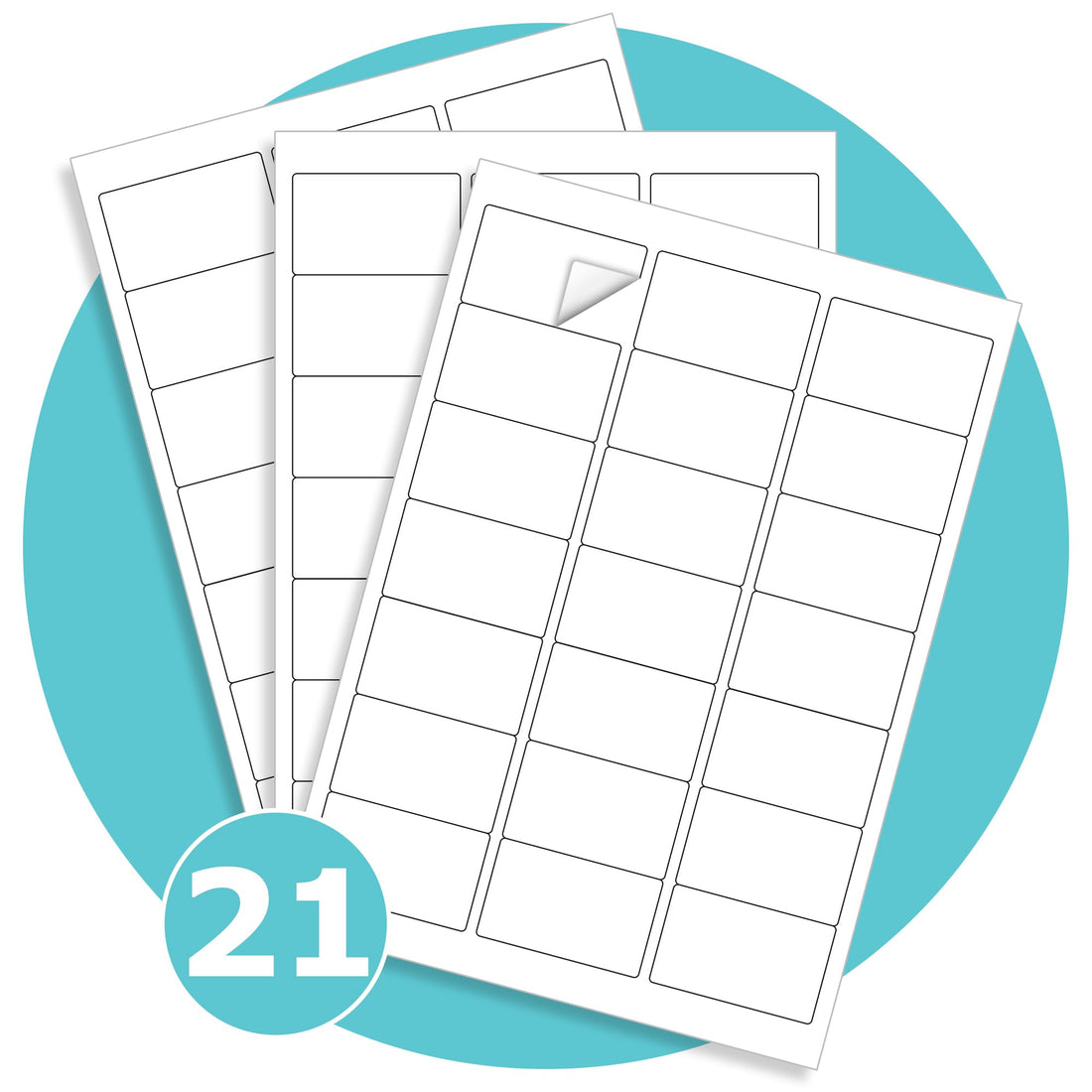 Triplast 10 x Multipurpose A4 Label Sheets - 21 Labels Per Sheet (64 x 38mm Each) - Easy Peel White Labels for Inkjet & Laser Printer - Address Labels, Shipping Labels, File Labels, DIY Stickers