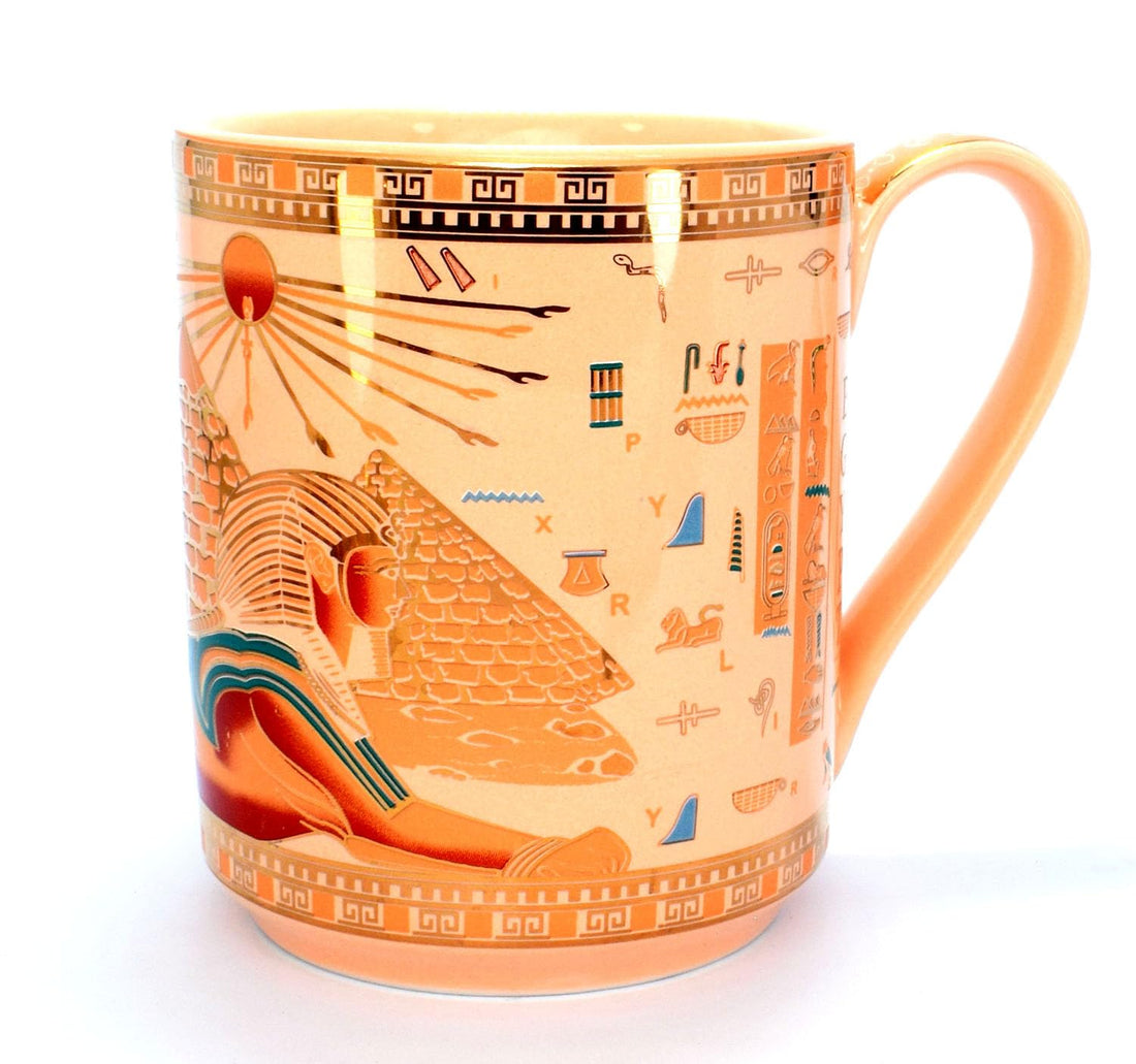 immatgar pharaonic tea and coffee mug ancient Egyptian souvenirs gifts for women from Egypt - mother day gifts (Sphinx - Simon - 350MM)
