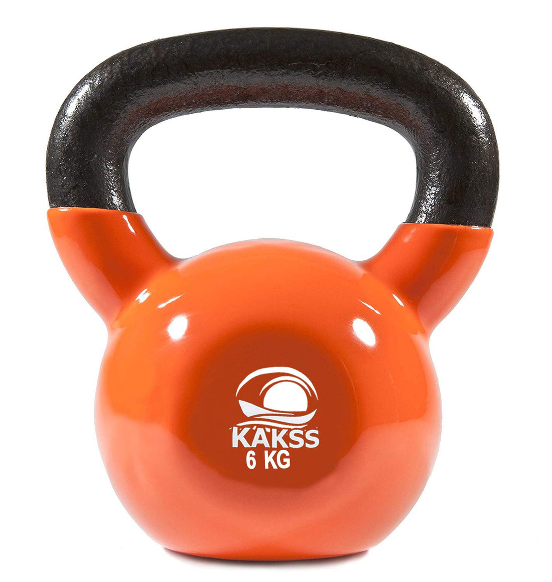 Kakss Vinyl Half Coating Kettle Bell for Gym & Workout (6 KG (Orange)) (Proudly Made in India)