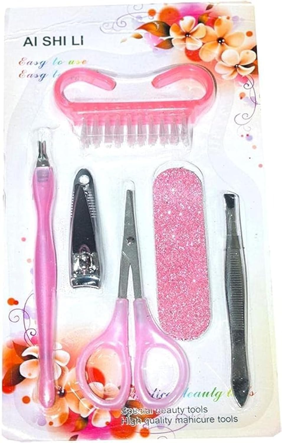 Pedicure or Pedicure Kit Pink 6 Pieces