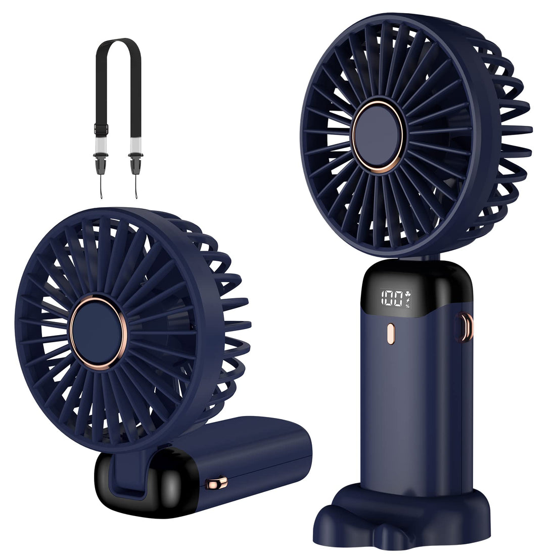 Handheld Fan, Portable Mini Fan, Rechargeable, Small Pocket Fan with 5 Speed Levels, Built-in 4200 mAh Battery, Foldable USB Fan for Office, Outdoor