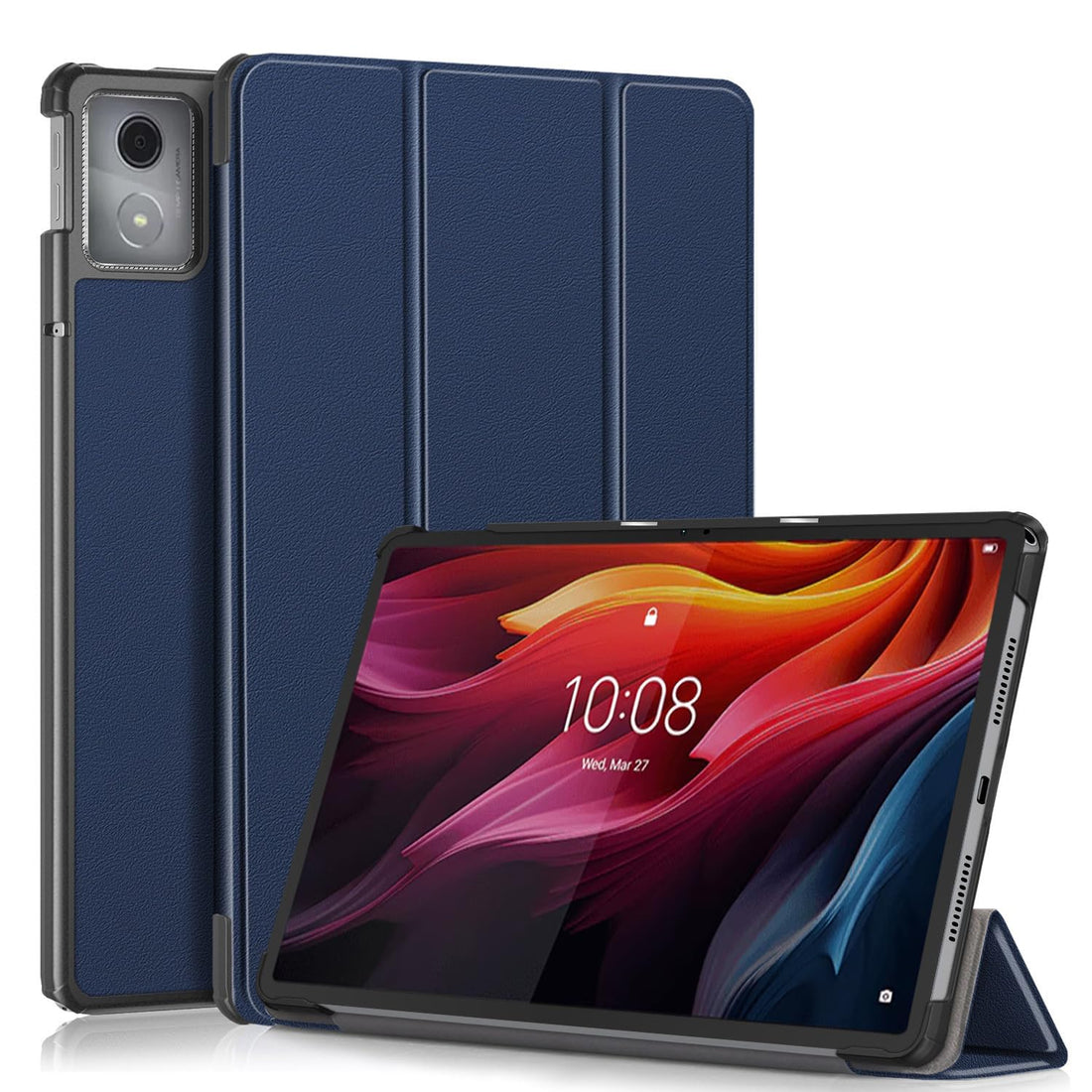 fashion mania Tablet Case for Lenovo Tab K11 Plus 11.45 inch (2024), Tri-Fold Smart Case,Multi-view Bracket, Auto Sleep/Wake (blue)