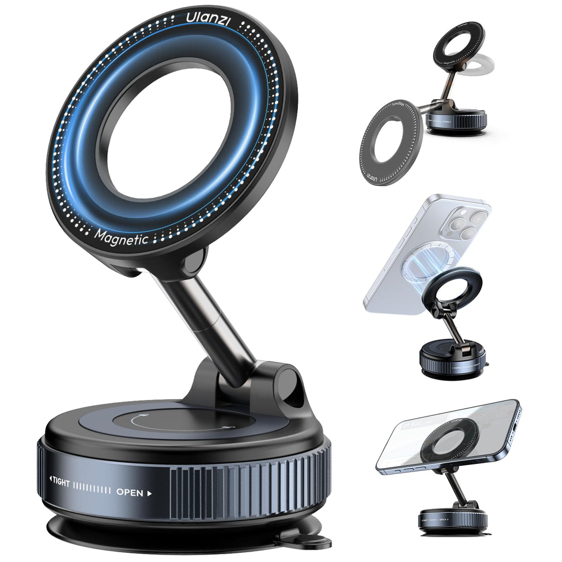 ULANZI Upgraded Smartphone Vacuum Suction Mount(Black)