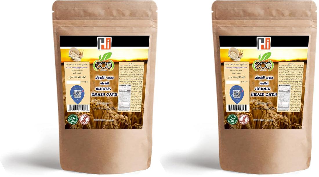 Eco Healthy - Whole Grain Oats - 1 kg (Pack of 2)