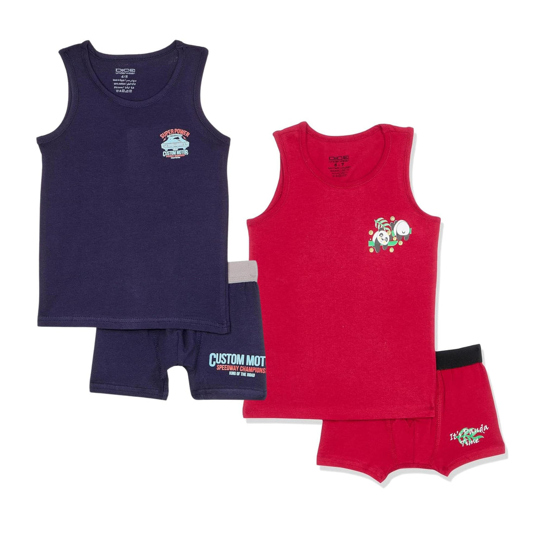 Dice Pack of 2 Cotton Underwear Sets for Boys