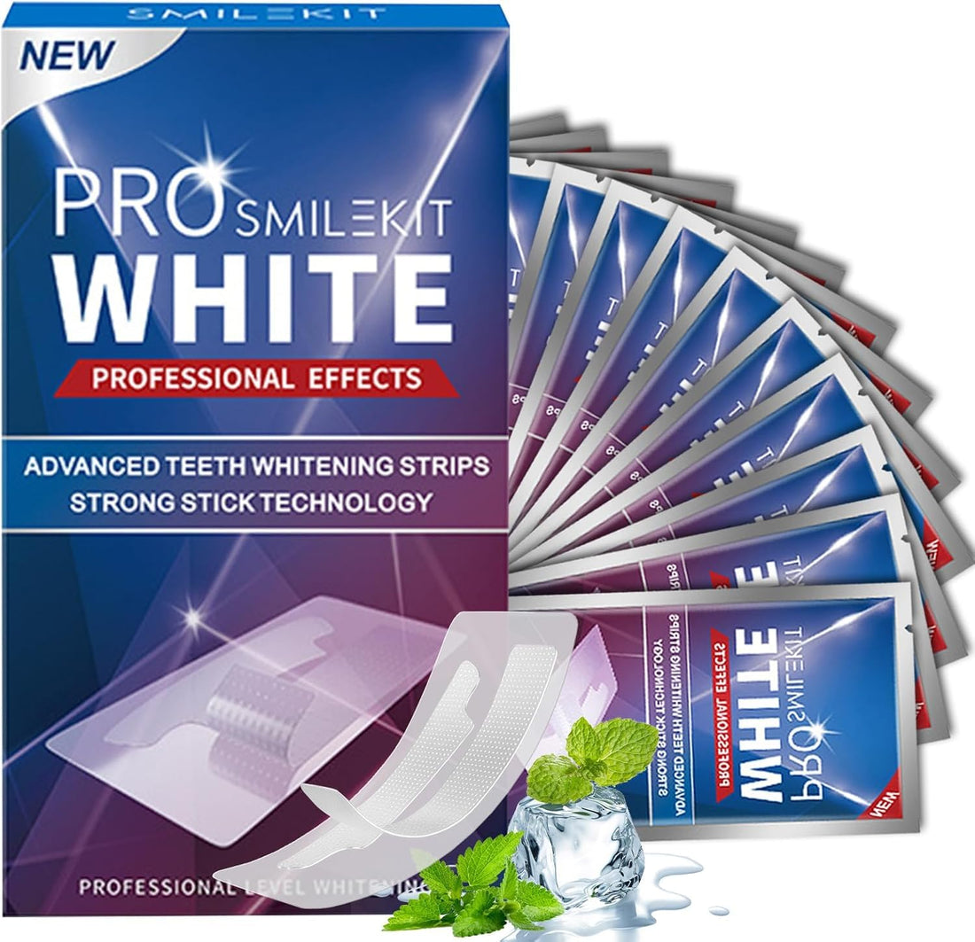 THE PACK | Teeth Whitening Strips, 14 Pairs, Daily At-Home Oral Care Kit, Non-Slip Flexible Design, Stain Removal, 30-Minute Sessions, for Adults