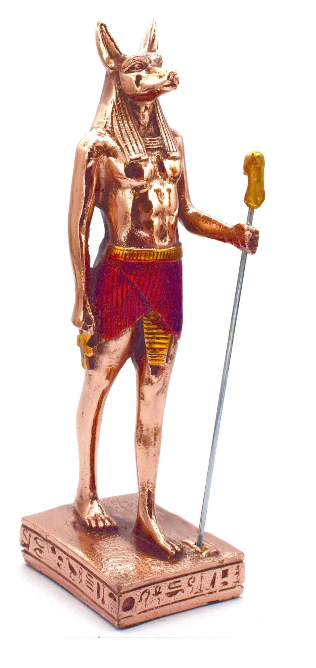 immatgar pharaonic Decorative Egyptian Long Anubis Statue ancient Egyptian souvenirs gifts handmade Home decor collectibles Sculptures (Copper - 20 CM)
