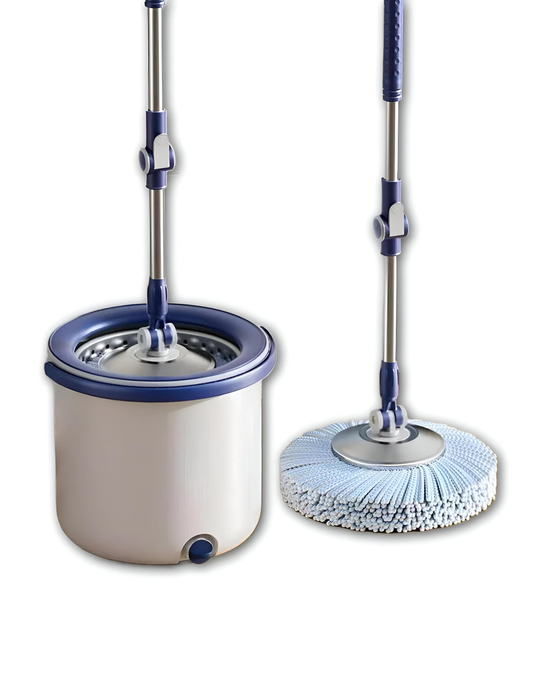 Spin Mop Set with Foot Pedal - 360° Rotating Head and Powerful Squeeze Bucket for Effortless Cleaning and Faster Drying