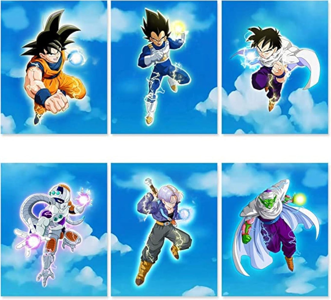 Dragon Ball Z Poster Set Goku Poster - Dragon Ball Posters - Manga Japanese - Anime Wall Art - Vegeta Poster - Dragon Ball Super Poster - Anime Posters Room Decor Coated Photo Prints 8x10 in UNFRAMED