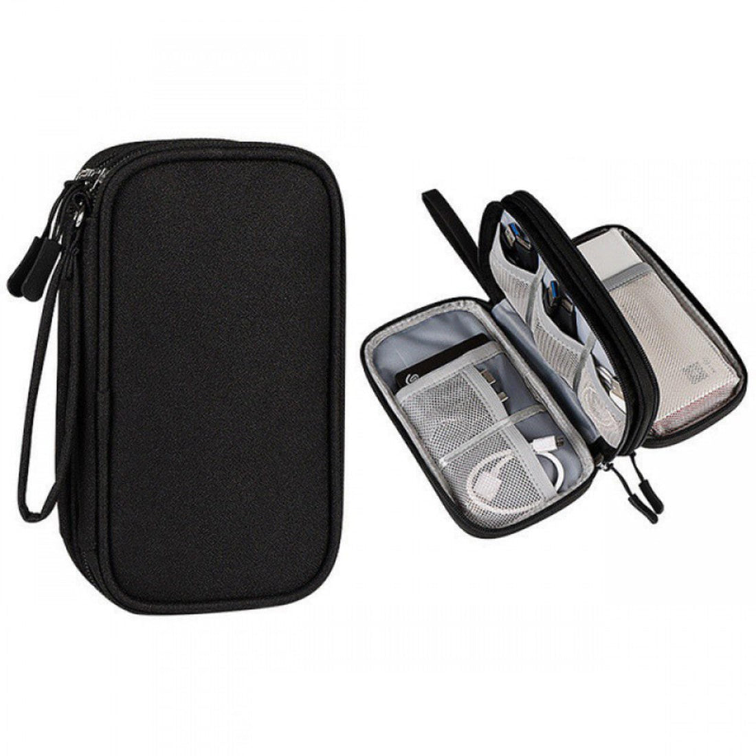 Portable Electronic Accessories Bag Organizer, Travel Gadgets Storage Case Cable Organizer Pouch Compatible for Charger USB Cables SD Memory Cards Earphone Flash Hard Drive Phone Power Bank