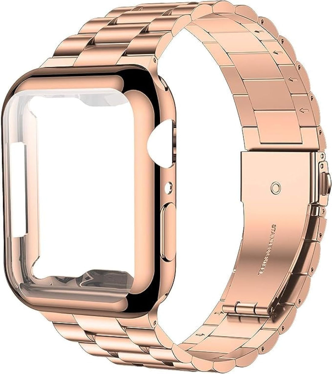 V VOLT Compatible with Apple Watch Band 45mm with Screen Protector 45, Stainless Steel Replacement Strap for iWatch Series 7