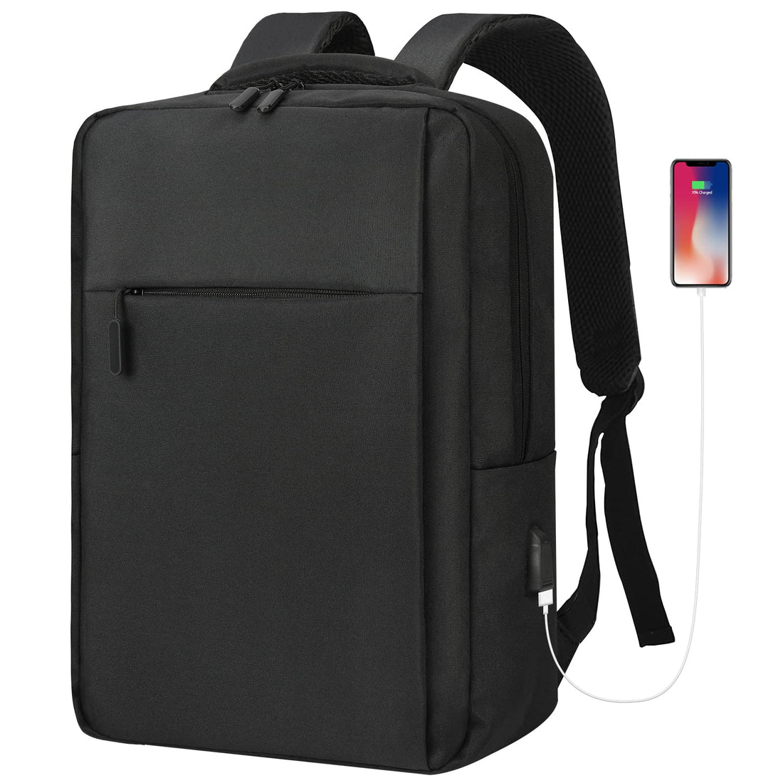 Laptop Backpack for Men and Women with 17.3inch Computer Compartment Travel Laptop Backpack Water Resistant Backpacks with USB Charging Port-Black