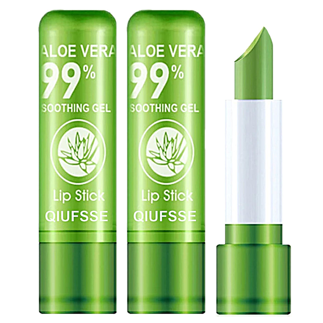 3PCS Aloe Vera Lipstick, Magic Temperature Color Change, Moisturizing, Repairing, Nourishing Lip Balm
