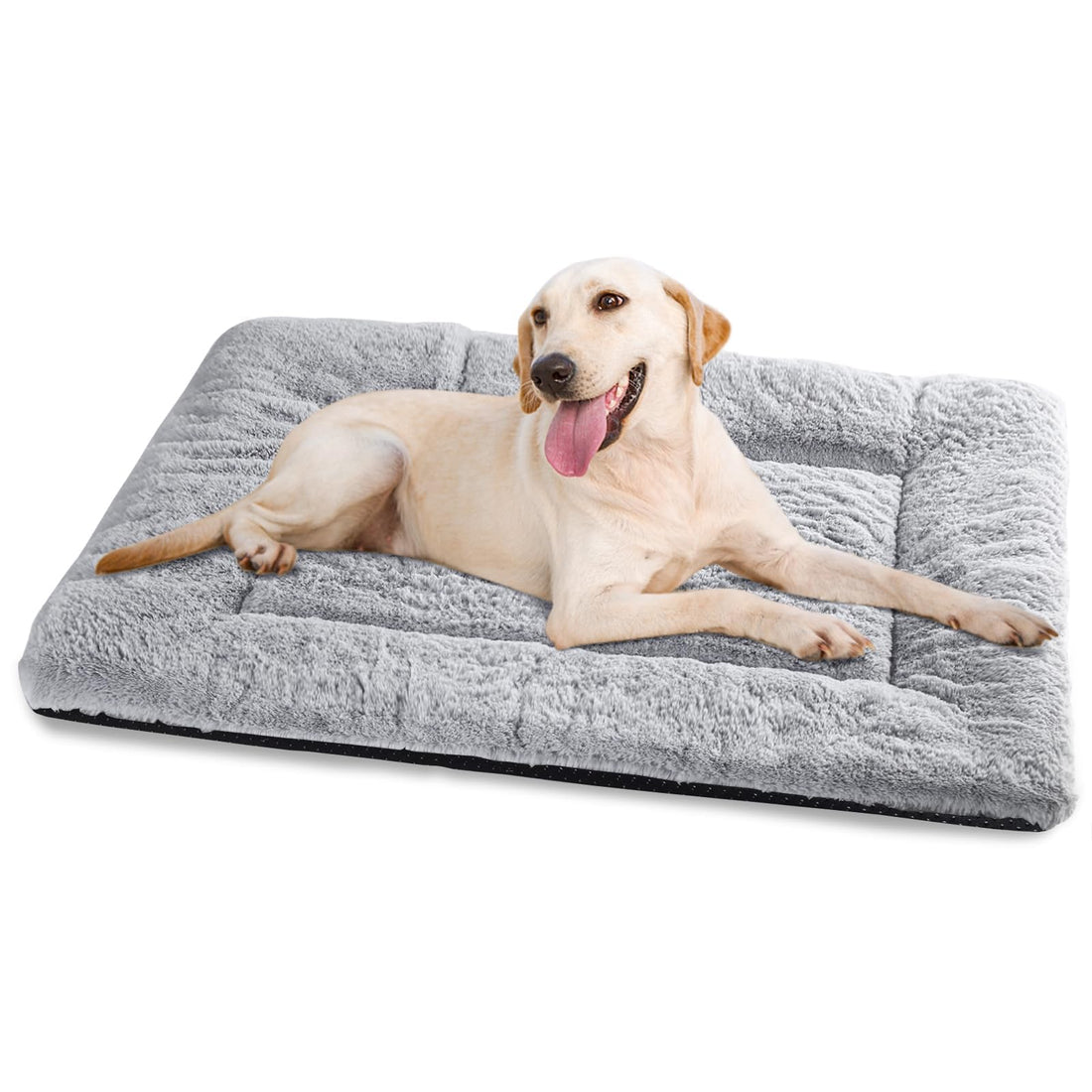 Baodan Washable Dog Bed for Medium Small Dogs Cats, Soft Dog Crate Mattress Mat, Fluffy Comfortable Dog Beds Pad Cushion- M 75x55 cm, Grey