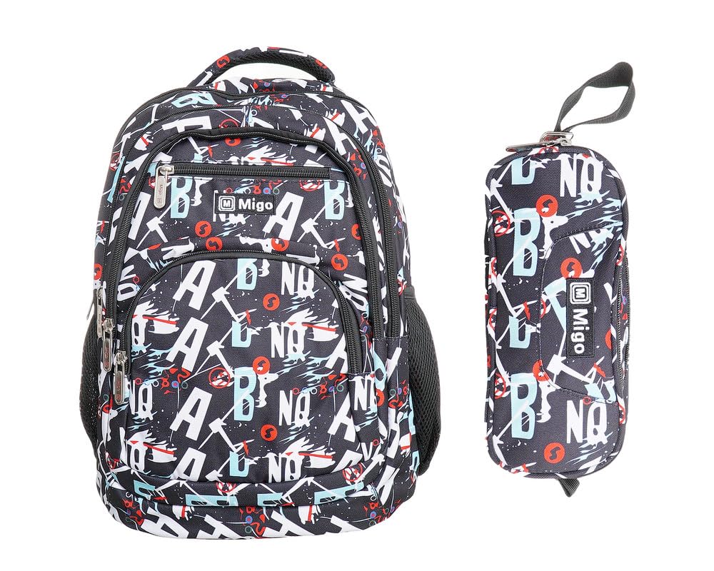 Migo Set Laptop School Backpack 18"+ Pencil Case