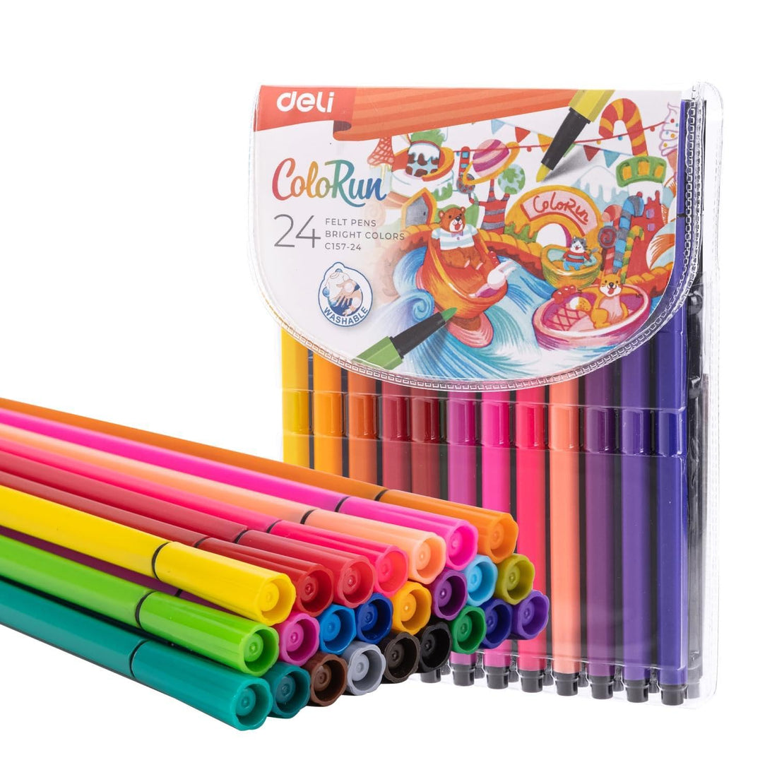 Deli EC157-24 Felt Pen Set 24-Colors