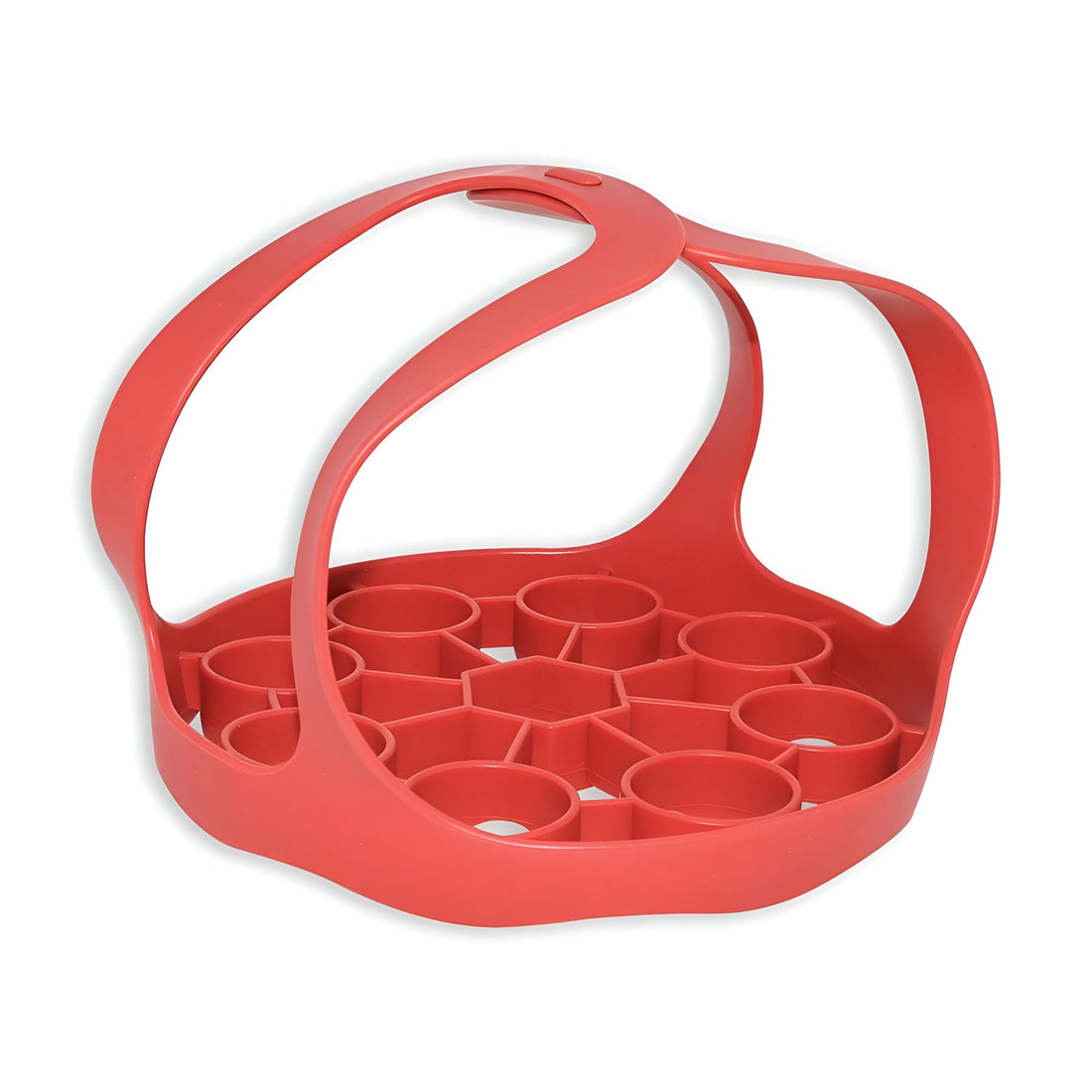 Silicone Pressure Cooker Sling - Heat-resistant red sling with interlocking handles, designed for 6Qt/8Qt Instant Pot, safe for high-temperature cooking and easy handling.