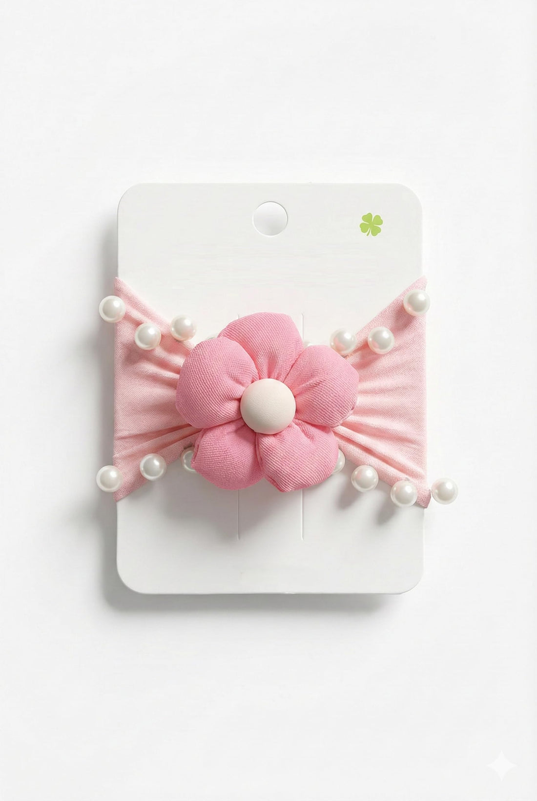 Nopatia Baby Girl Headband Pink Fabric Flower and Lolly Comfortable Elastic Hair Band Perfect for Occasions Give Your Baby a Delicate and Attractive Look High Quality Fashion Design (Pink)