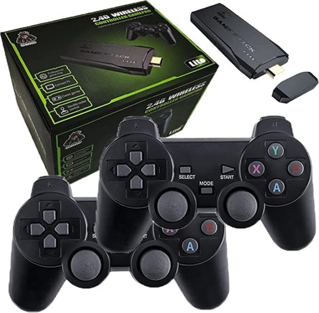 YU WELL 2.4G Retro Gaming Console Plug and Play Video Game Stick with Built-in 15000 Games and 20000 Games (15000+ GAMES,64GB)