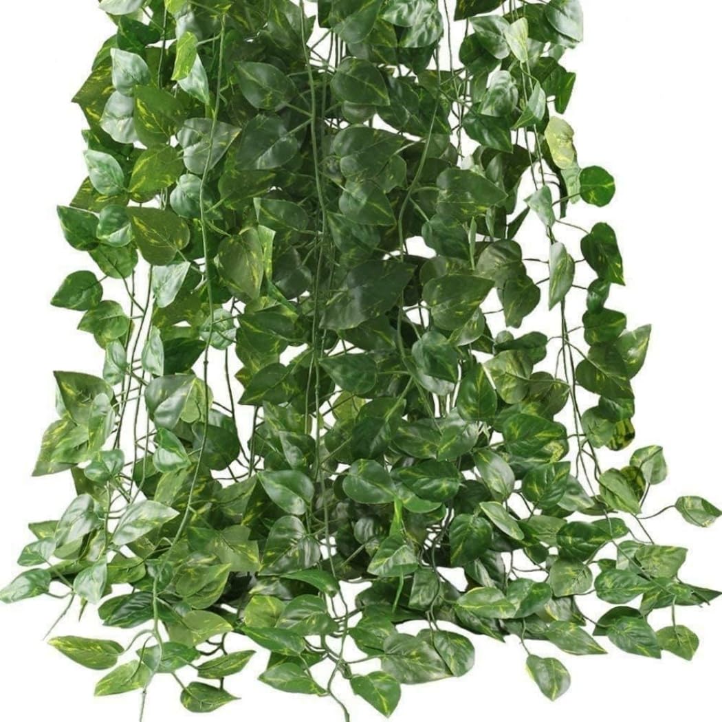 Mumoo Bear Artificial Ivy Leaf Plants Vine, 12 Strands 87 Feet Artificial Garlands Fake Foliage Flowers Hanging Vine for Home Kitchen Garden Office Wedding Party Wall Decor (Total length 26.4 M)