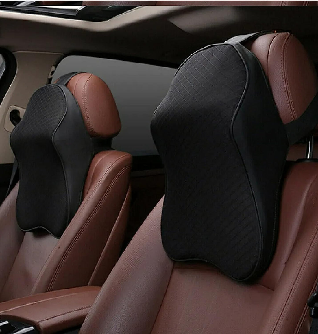 Gipibox® (Pack of 1 Car Neck Rest Pillow Memory Foam Neck Pillow for Car, Car Seat Head Rest Cushion for Neck & Cervical Support - Relieves Neck Pain (Medium, Black) (1PCS)