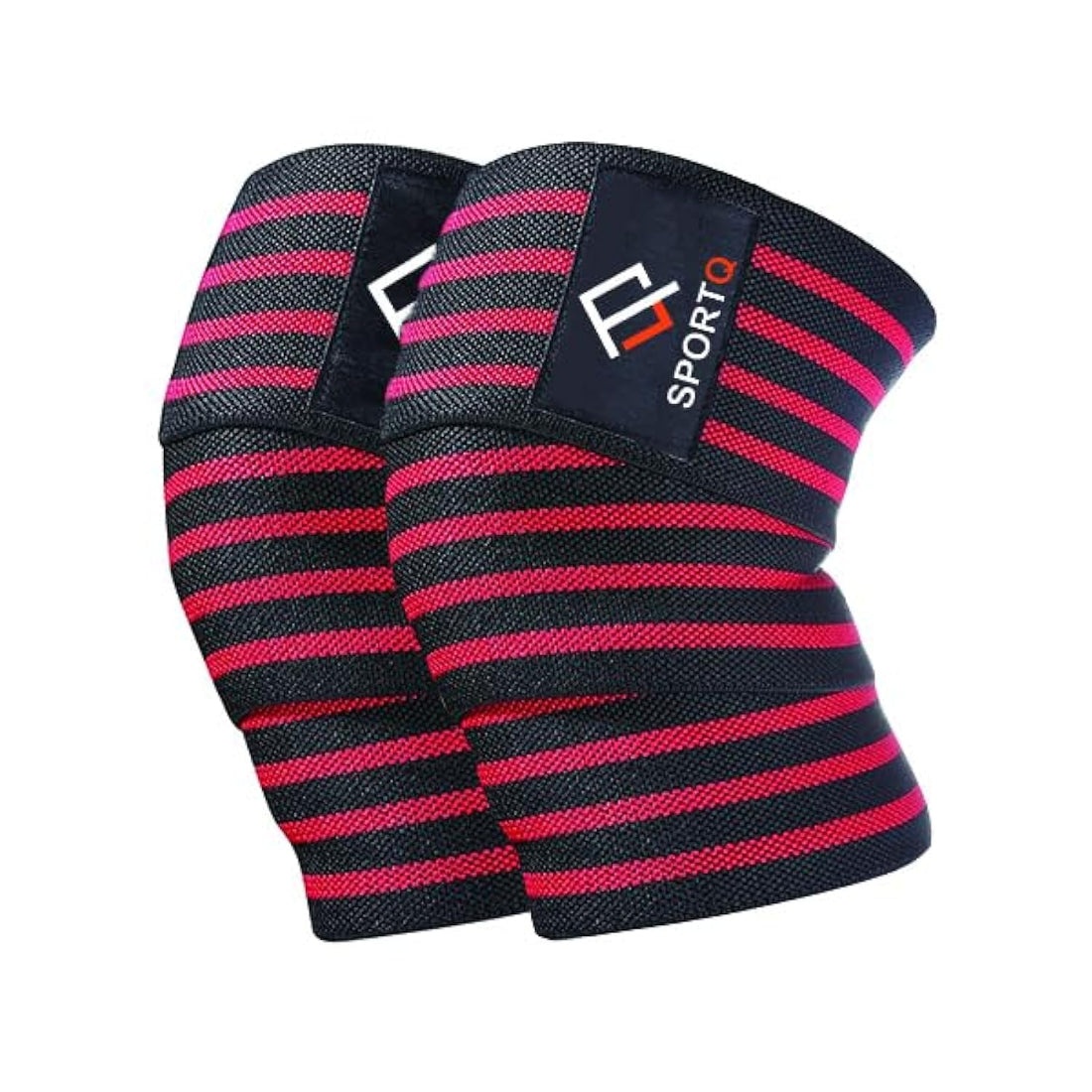 SportQ 2 Pack Knee Wraps for Weightlifting Workout