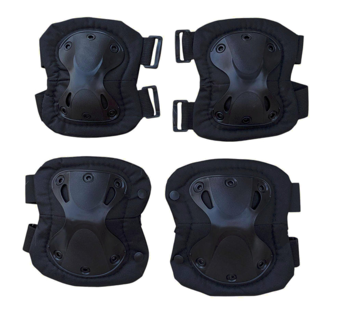 4 Pack Knee Pads for Cycling Skateboard Skating Sports Shock Absorbing High Quality Knee Elbow Pads - Black