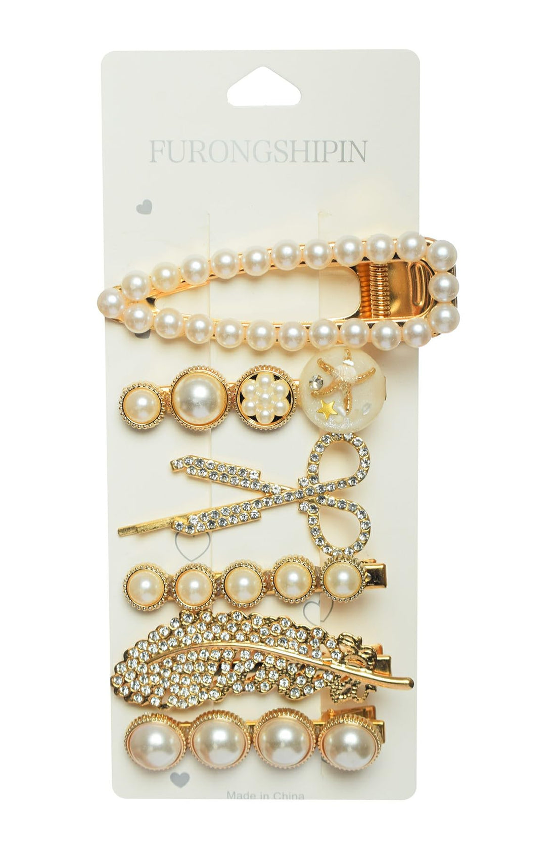 6 Piece Gold Women Hair Clips Set for Wedding and Special Occasion