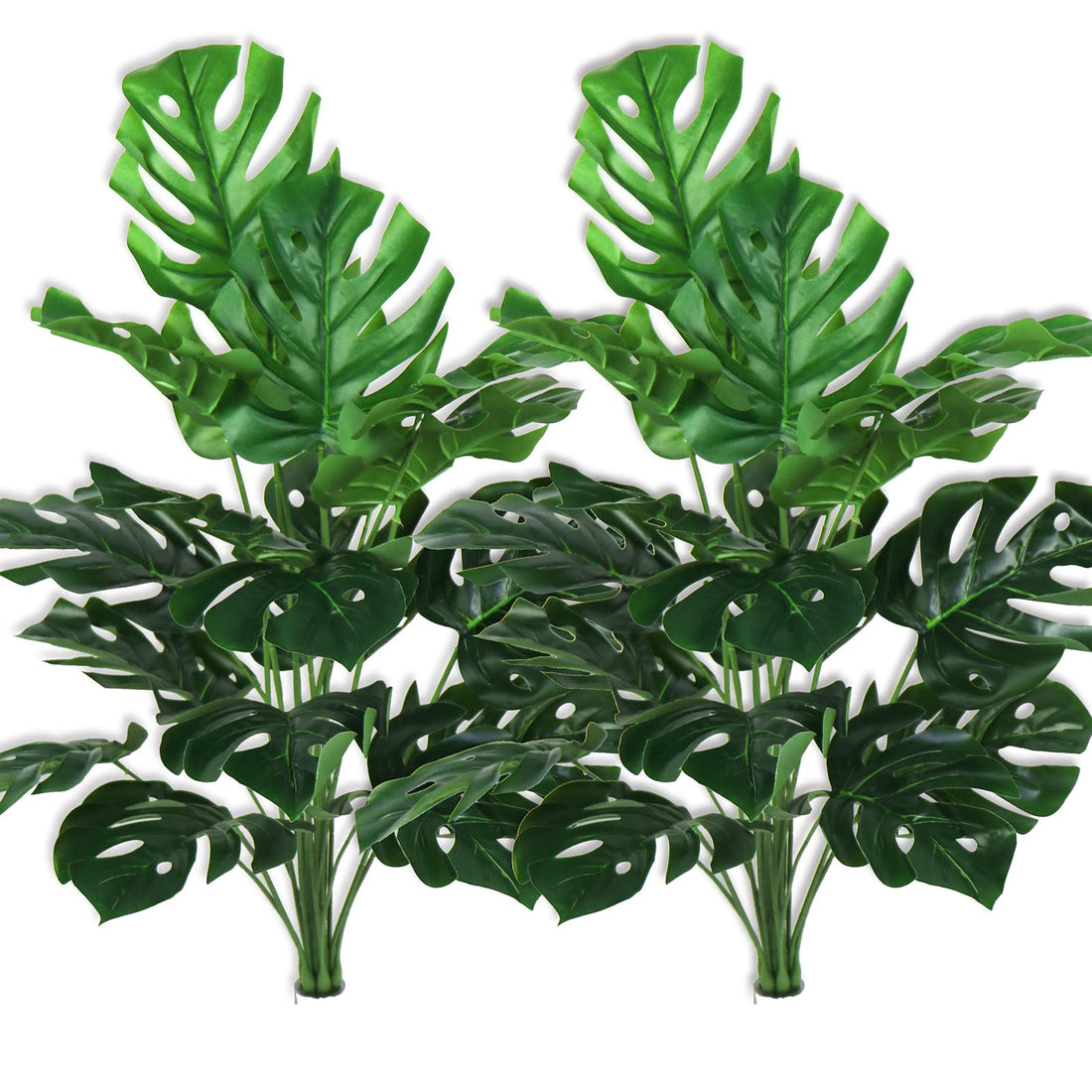 Bird Fiy Artificial Plants 29" Tall Fake Turtle Tree Leaves with Stems Faux Palm Leaf Imitation Frond Leaf Tropical Plants Greenery Floral Jungle Beach Party Home Garden Decoration (2)