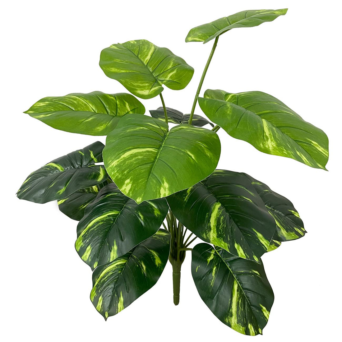 Greflou 25 Inch Artificial Monstera Plant Fake Palm Leaf Large Tropical Banana Leaves for Indoor Outside Home Decor (Evergreen)