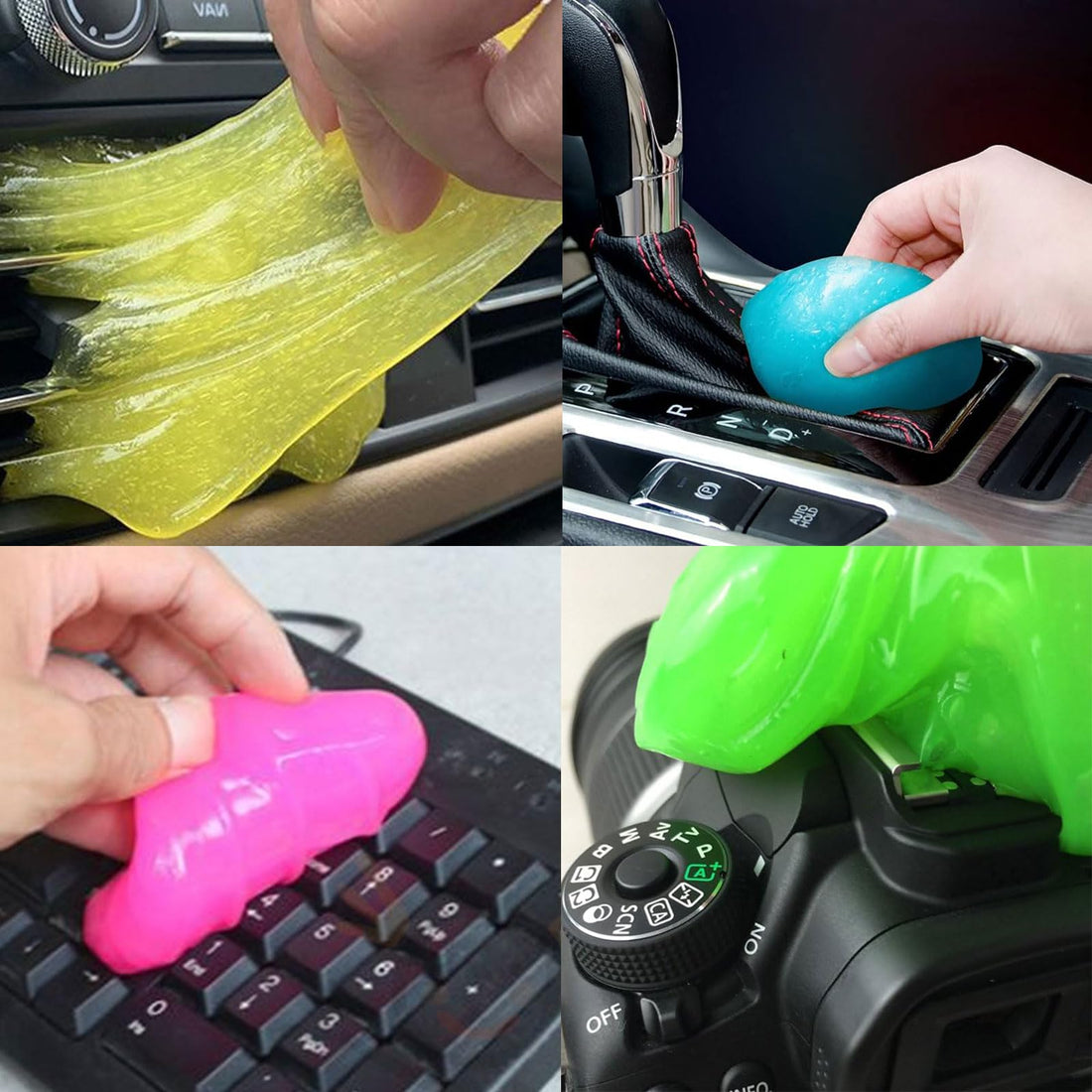Keyboard Cleaning Gel, Car Cleaning Gel, 4 Pieces Car Cleaning Gel for Interior, Keyboard Cleaning Dust Cleaner for Laptop, PC Keyboards, Car Vents, Cameras, Printers, Calculators
