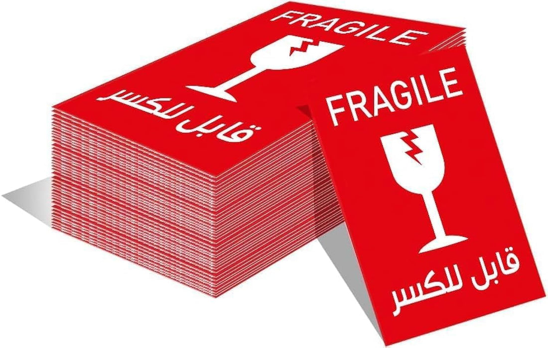 Fragile Warning Stickers - Carton Labels - 100 Pieces