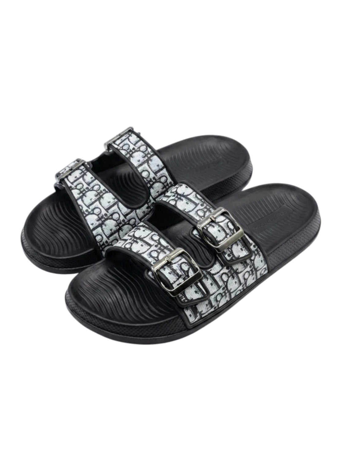Romba Sport Faster Sandals for Men and Youth with Two Adjustable Straps, Non-Slip Comfort Sole, Black Contrast Pattern
