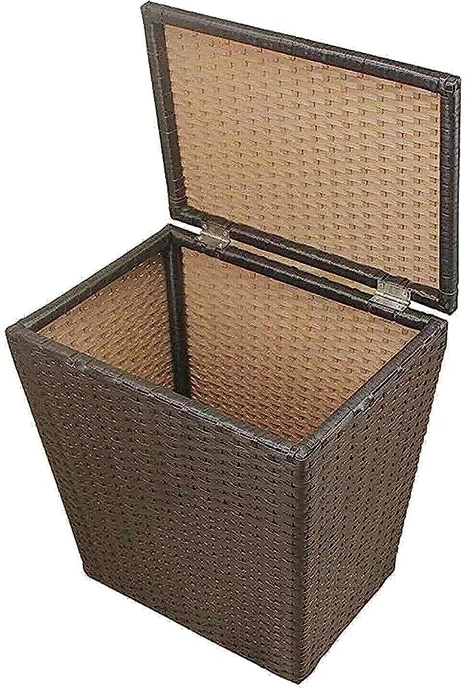 Rattan Wooden Laundry Basket Metal Legs