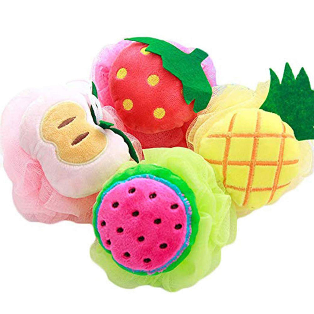 Donhouse 4 Pieces Bath and Shower Loofah Sponge for Kids- Non-Toxic,Skin-Friendly Terry Cloth Bath Mitt,Exfoliating,Improves Skin Health,Gift for Spa and Birthday Party