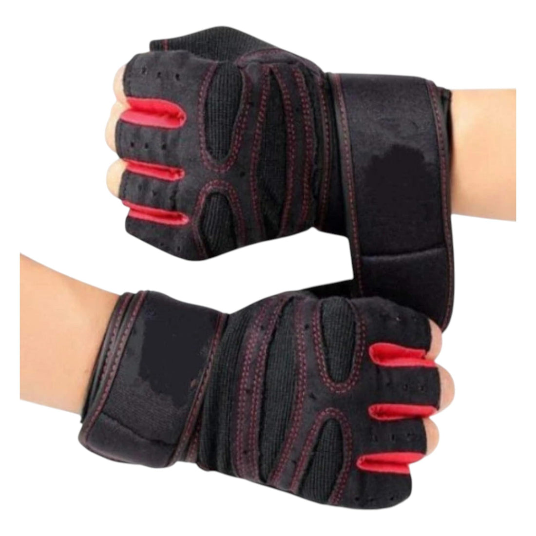 Half Finger Gloves with Wrist Support with Non-Slip Grip - Gym Gloves for Weight Lifting and Fitness Exercise (Multicolor)