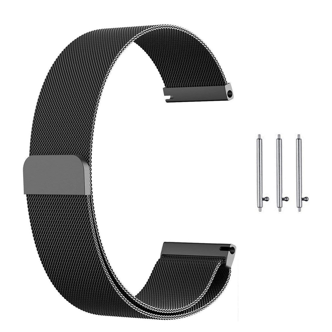 Generic 20mm Milanese Loop watchband Compatible for Samsung Gear S2 Classic/Huawei watch serial 2/ Xiaomi Amazfit Youth Bip, Magnetic Stainless Steel Starp Replacement Bracelet
