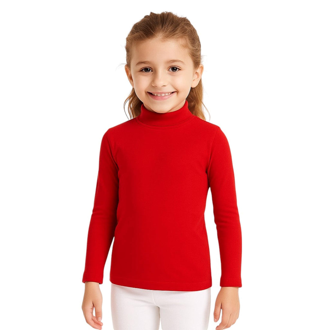 Miza Kids Girls Neck Sleeve Soft Cotton Elastic Undershirt for Cold Weather and Daily Use