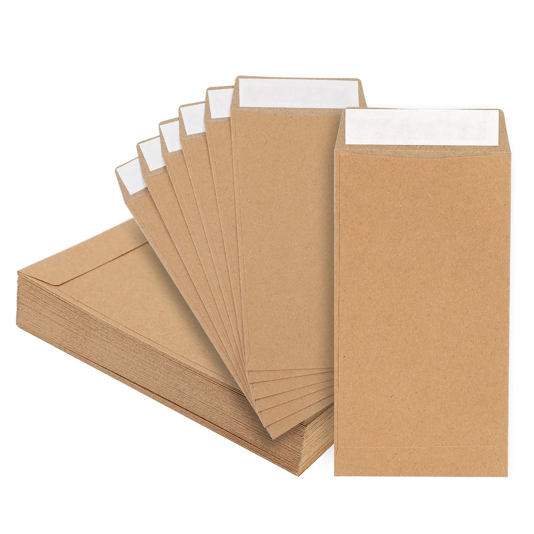 50 Pack Money Envelopes for Cash, 6-1/2"X 3-1/2" Cash Envelopes for Money Saving Challenges, Cash Envelopes for Budgeting (Brown)