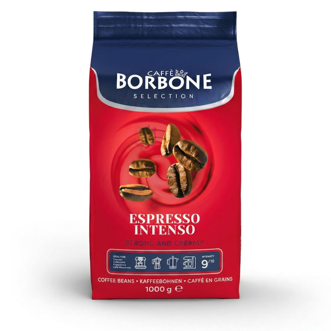 Caffè Borbone Whole Bean Coffee, Medium Roast Robusta Blend, Espresso Intenso, Strong and Creamy Italian Coffee, 2.2 lb Bag