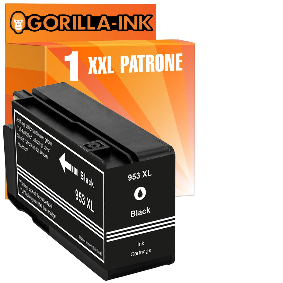 Gorilla-Ink 1 x cartridge XXL compatible with HP 953 XL black, suitable for HP OfficeJet Pro 7700 Series 7720 7730 7740 WF 8200 Series 8210 8216 8218 8710 8715 8718 8719