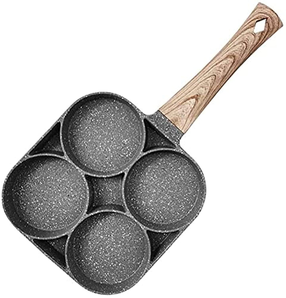 wangYUEQ Egg Poacher, Stick Pancake Pan 4 Hole Fried Egg Burger Pan, Non-Stick Round Frying Pan for Eggs, Pancakes, Steaks