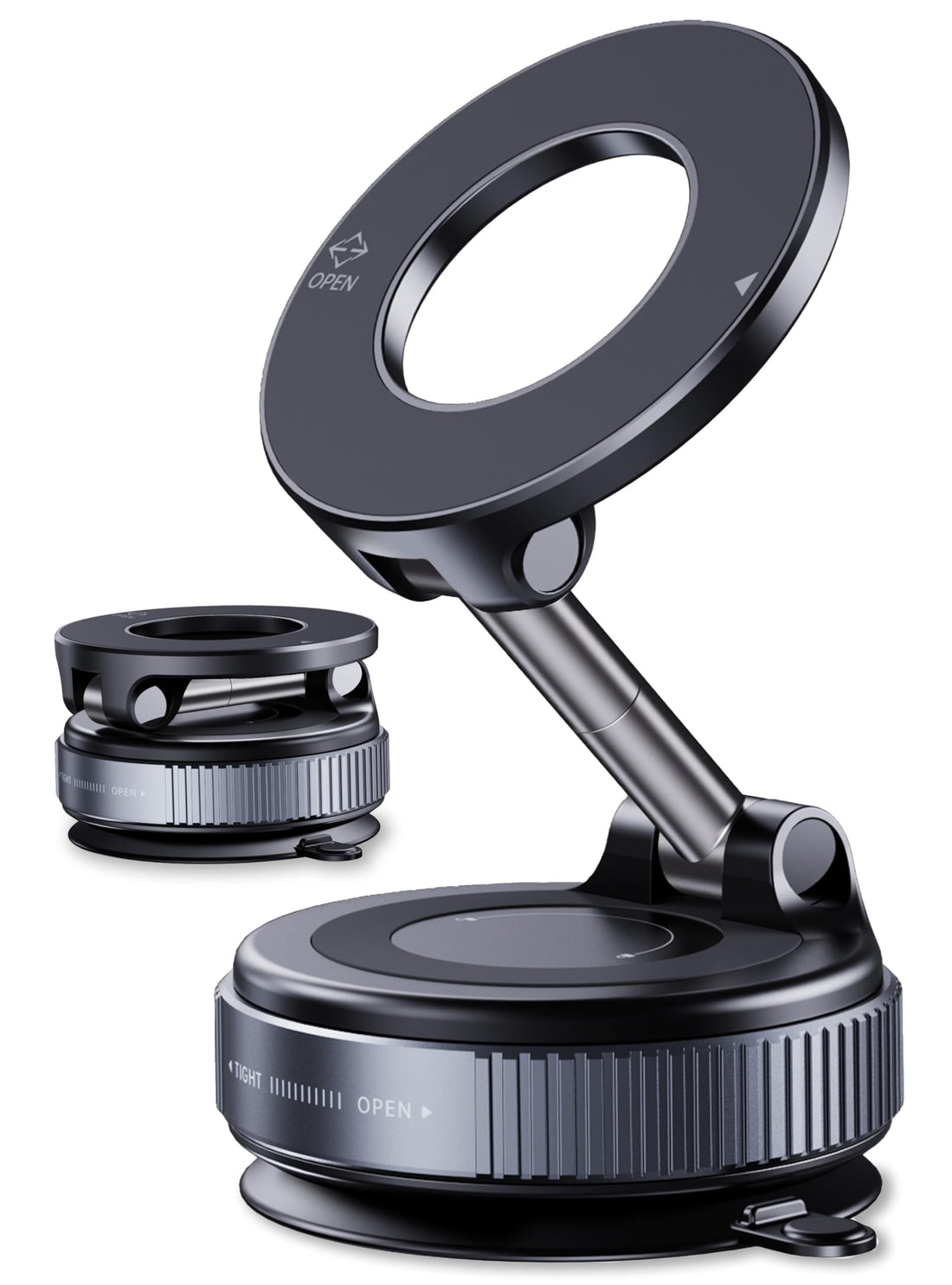Magnetic Phone Holder for Car,Vacuum Suction Cup Phone Mount,Magsafe Car Mount for iPhone, No Need Charge,Folding Holder for iPhone and Android