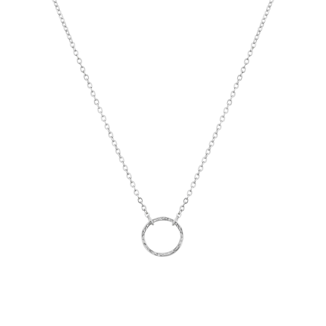 LOYATA Moon Pendant Necklace, 14K Gold Plated Coin Pendant Necklace New Moon Crescent Moon Full Moon Open Circle Hammered Pendant Necklaces for Women