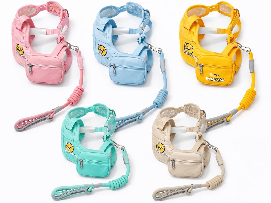 Cat & Dog Harness and Leash Set with Pouch, Small Breed 4-6kg, Available in 5Colors(Beige)