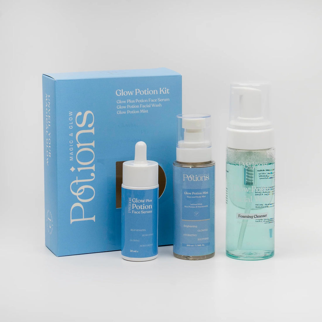 Triple Glow PLUS Boost Daily 3-Step Skincare Ritual – Cleanse, Brighten & Revitalize | Facial Wash, Vitamin C + Niacinamide Serum & Hydrating Mist Set