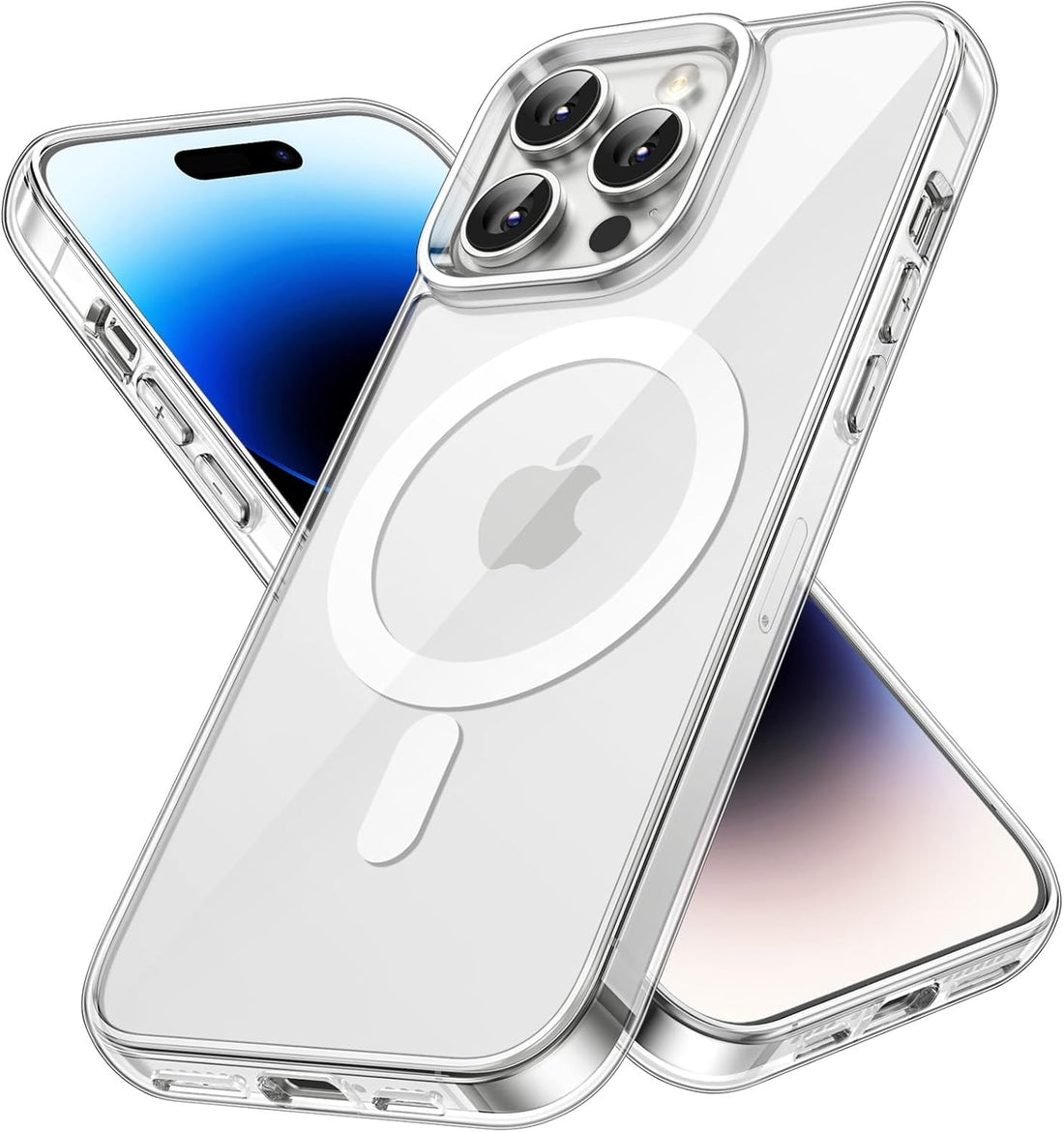 Clear Case Compatible with iPhone, Shockproof Protective Case with Magnetic Wireless Charging, Anti-Scratch, Full Camera Protection (Clear, iPhone 11 Pro Max)